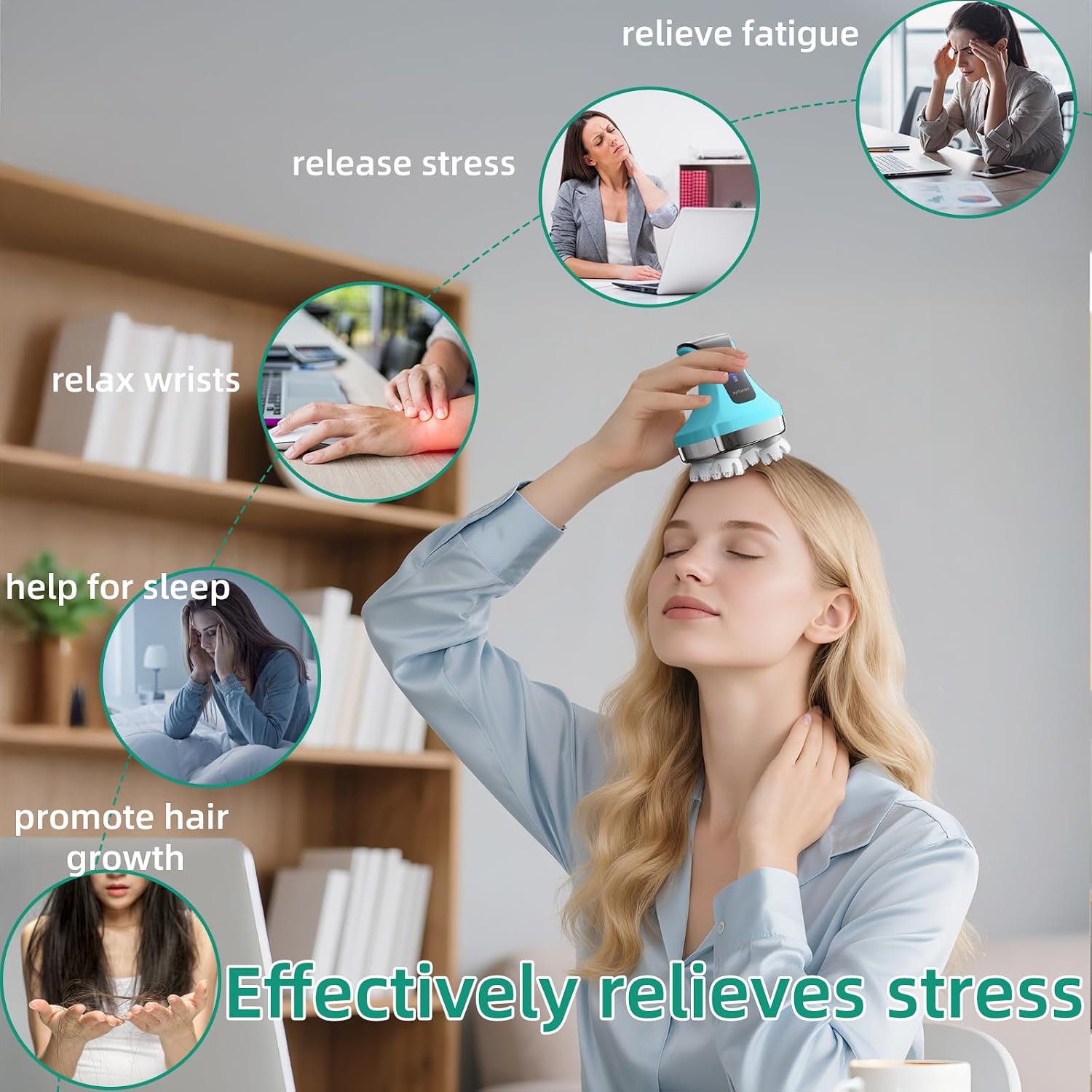 Fennrose Ritual Scalp Massager in use
